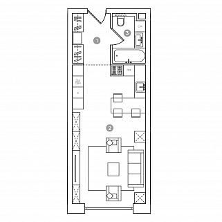 Апартаменты-студия 40 м² в МФК Red7