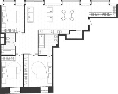 3-комнатная квартира 112 м² в ЖК Artisan