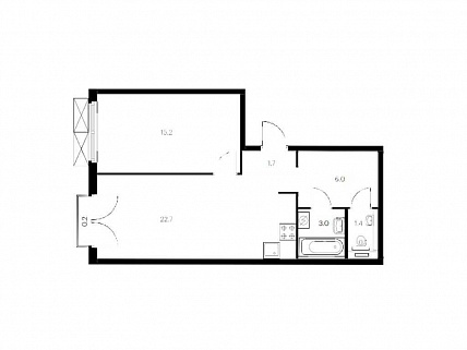 1-комнатная квартира 50 м² в ЖК Западный порт