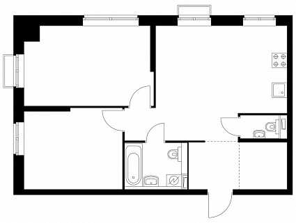 2-комнатная квартира 64 м² в ЖК Красноказарменная 15