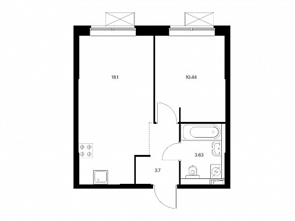 1-комнатная квартира 36 м² в ЖК Новохохловская 15