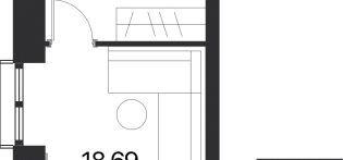 1-комнатная квартира 38 м² в МФК Соседи 21/19