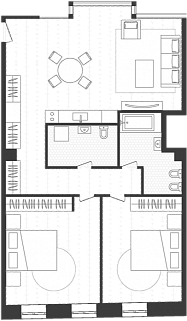 2-комнатная квартира 86 м² в ЖК Artisan