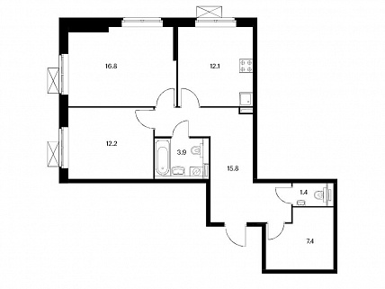 2-комнатная квартира 70 м² в ЖК Бусиновский парк