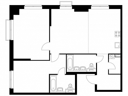 3-комнатная квартира 89 м² в ЖК Красноказарменная 15