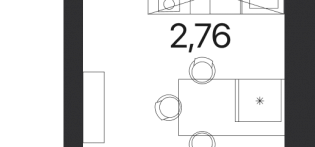 Квартира-студия 25 м² в МФК Соседи 21/19