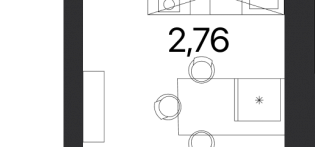 Квартира-студия 25 м² в МФК Соседи 21/19