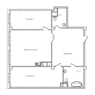2-комнатная квартира 121 м² в Апарт-комплексе Резиденции Замоскворечье