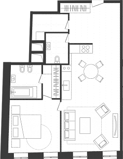 1-комнатная квартира 72 м² в ЖК Artisan
